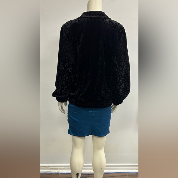 TEDDI VELVET DAMASK FULL ZIPPER TRACK JACKET ELASTIC WAISTBAND AND CUFFS SIZE M - Picture 6 of 10